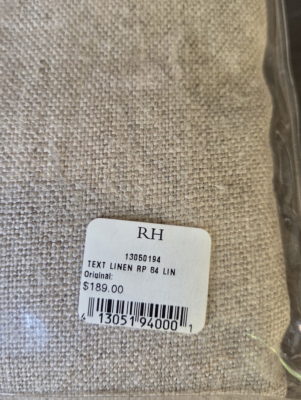 Restoration Hardware Linen Drapery Panel Color "Linen" NWT